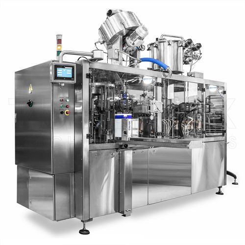 Автомат карусельно-линейного типа «ТФ-РПП 3000» для фасовки и упаковки жидких молочных продуктов в прямоугольные пакеты 
