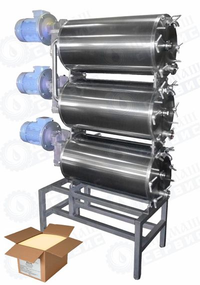 Барабанный маслообразователь OM-T-3 для производства сливочного масла (3-х цилиндровый) 